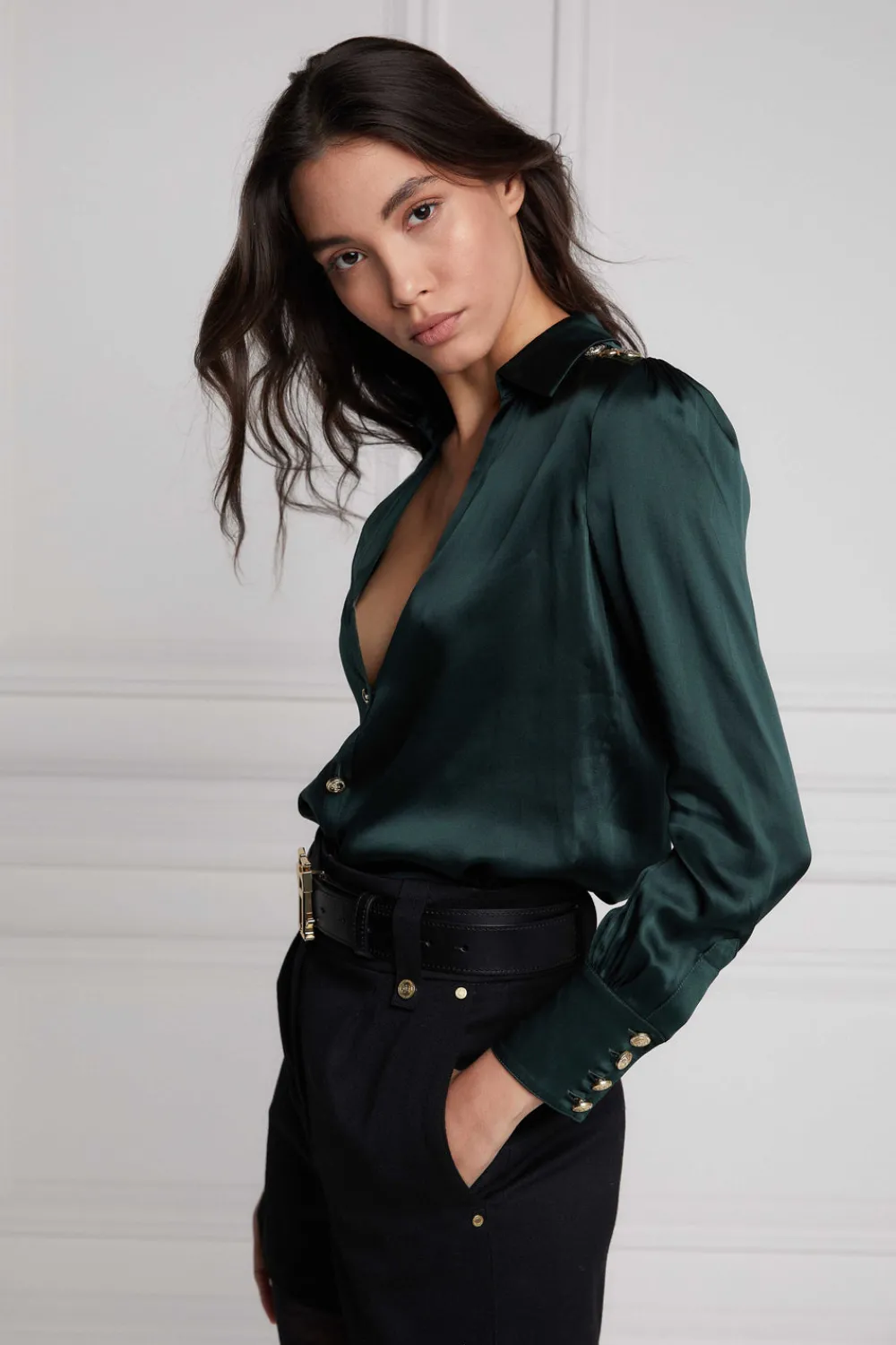 Holland Cooper Silk V-Neck Blouse<Women Shirts & Blouses