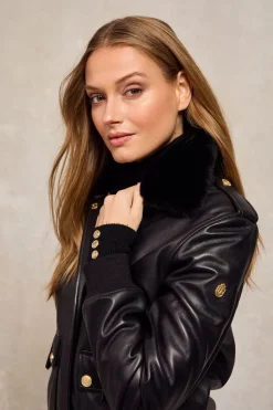 Holland Cooper Sloane Leather Bomber<Women Jackets