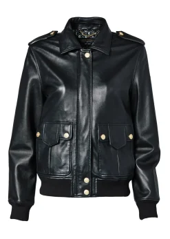 Holland Cooper Sloane Leather Bomber<Women Jackets