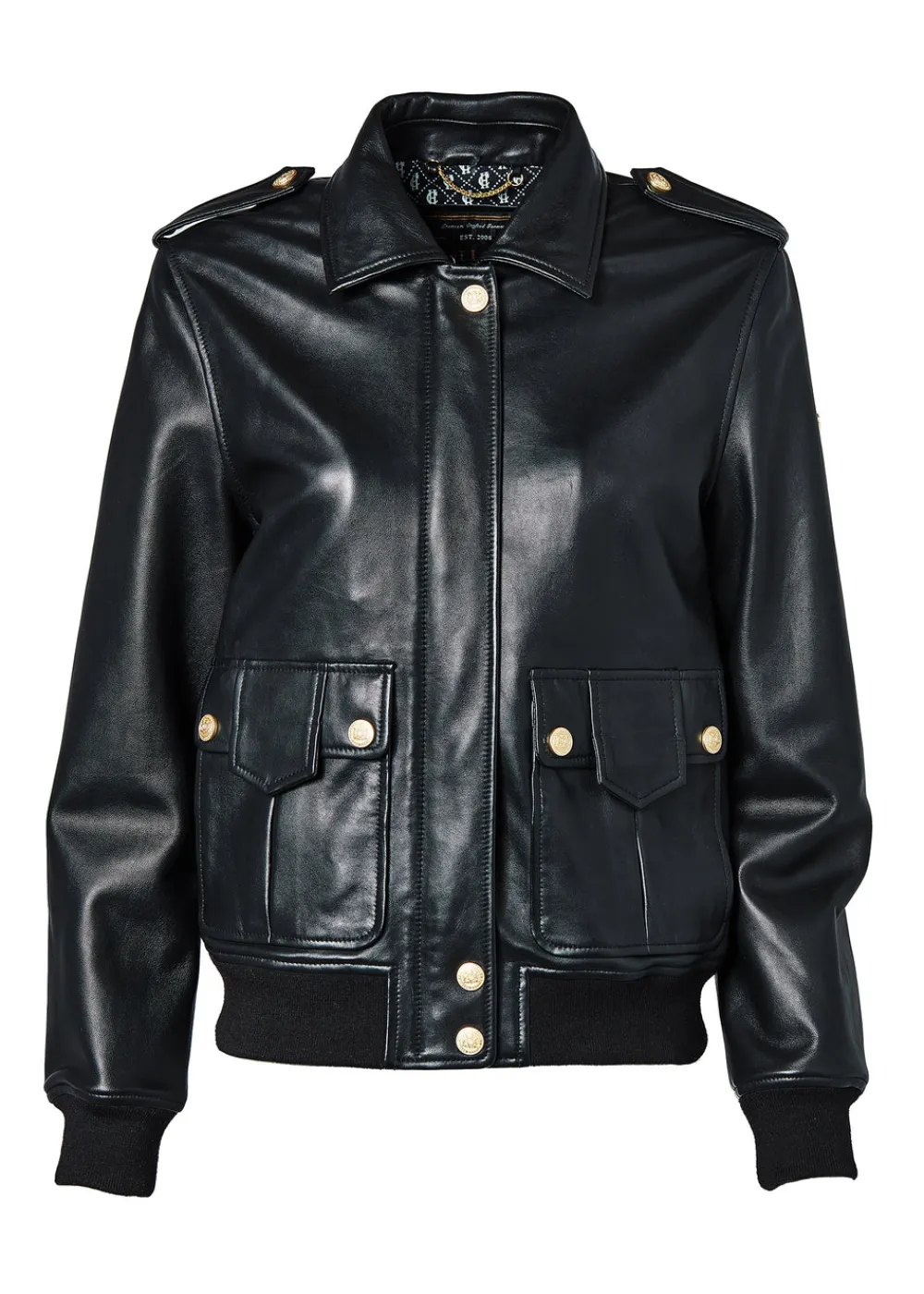 Holland Cooper Sloane Leather Bomber<Women Jackets
